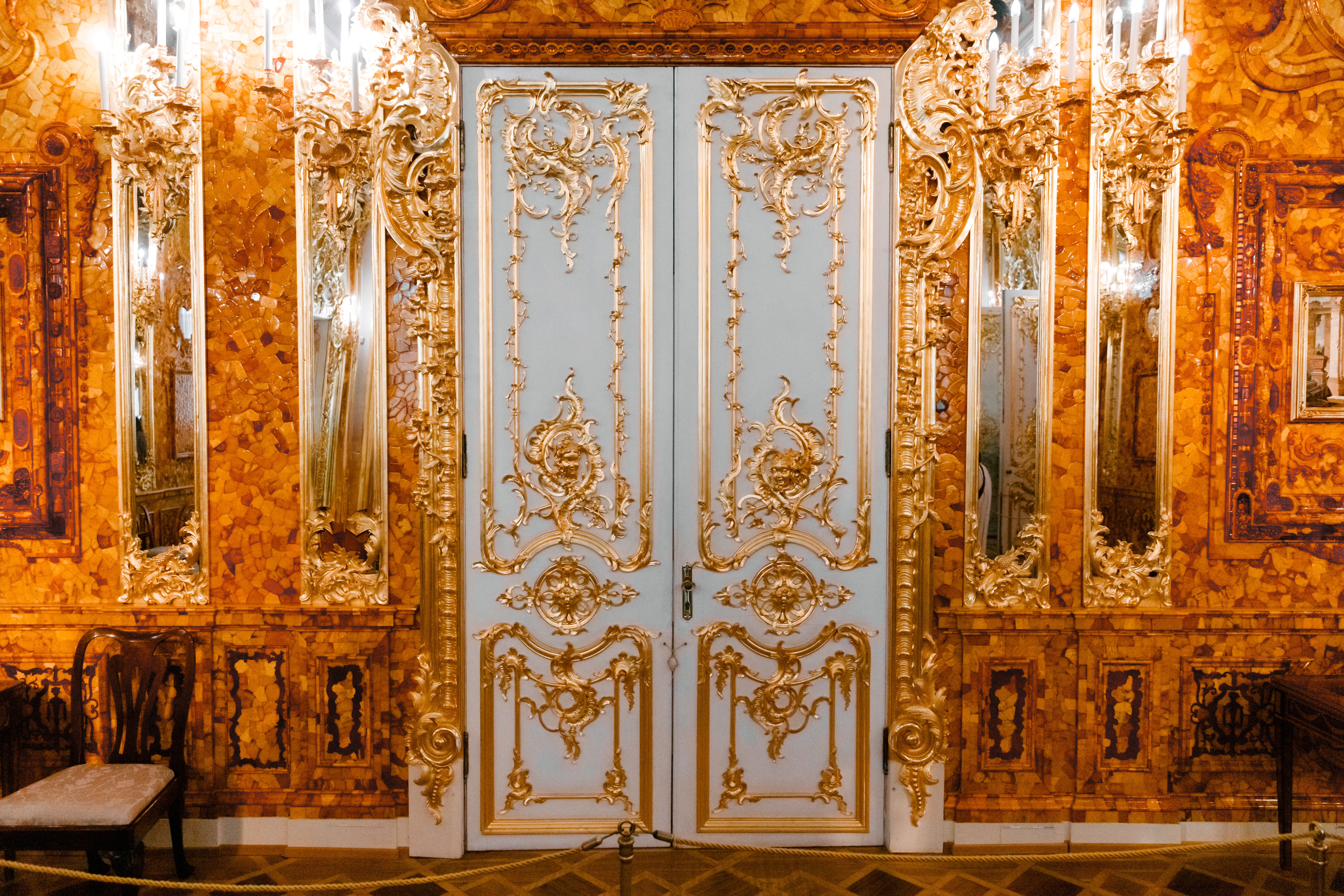The Amber Room in Catherine palace in Pushkin