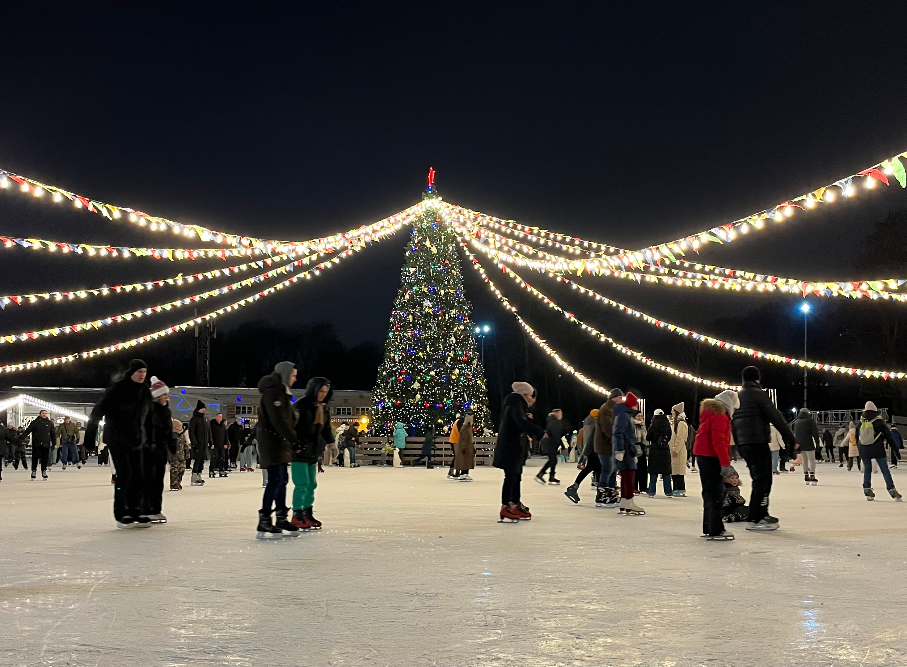 Outdoor Ice Rink on the Big Square of Kirov Central Park