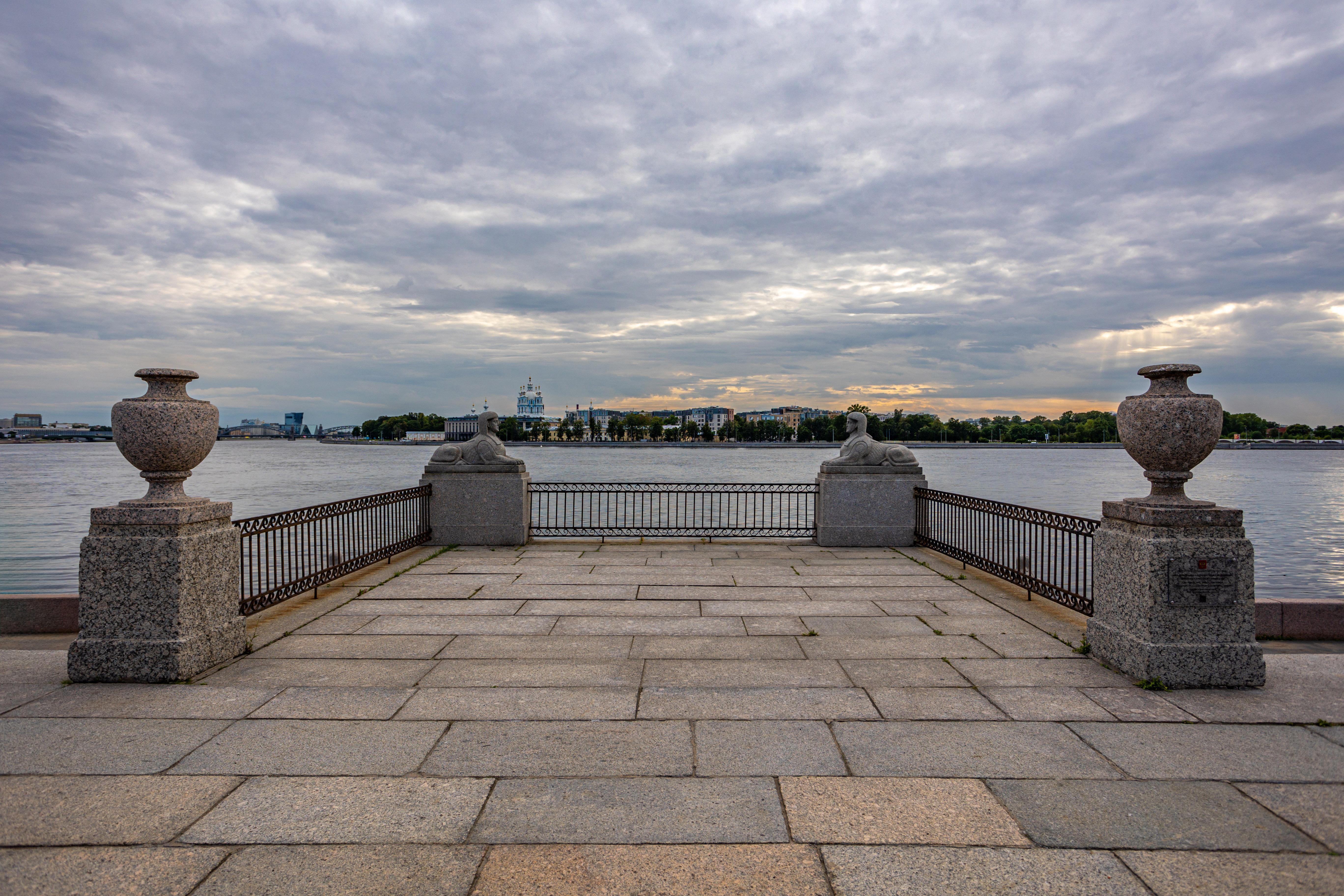 Pier with sphinxes on Sverdlovskaya embankment